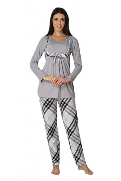 HAMİLE ÇARŞISI Set de pijamale de maternitate gri