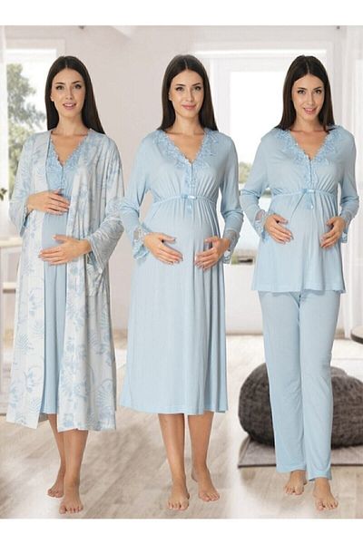 Effortt Zerre Bebe Women's Blue Maternity Set