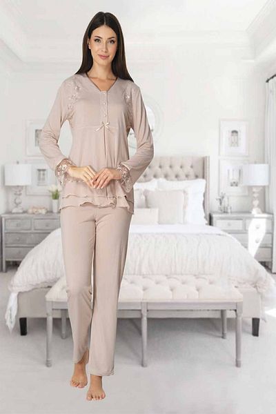 Effortt Σετ πιτζάμες εγκυμοσύνης Mayss Collections 2422 Mink Color