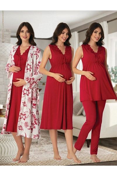 Effort Pijama Γυναικείο Φούξια Σετ Μητρότητας 8036