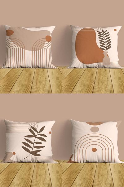 Belle Benoit Orange Design Double Sided Printed Decorative 4-Piece Sofa Pillowcase Throw Pillow Cover Set