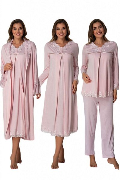 HAMİLE ÇARŞISI Effort 7036 Pink Maternity Set of 4