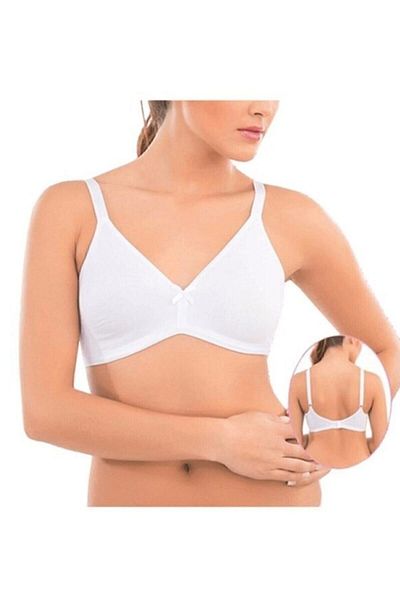 İmer Çamaşır Imer 2237 - Seamless White Combed Cotton Bra