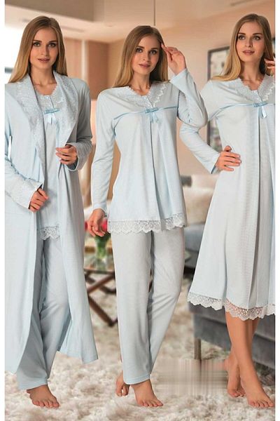 Effort Pijama Effortt 4036m Blue Maternity Pregnant Set of 4