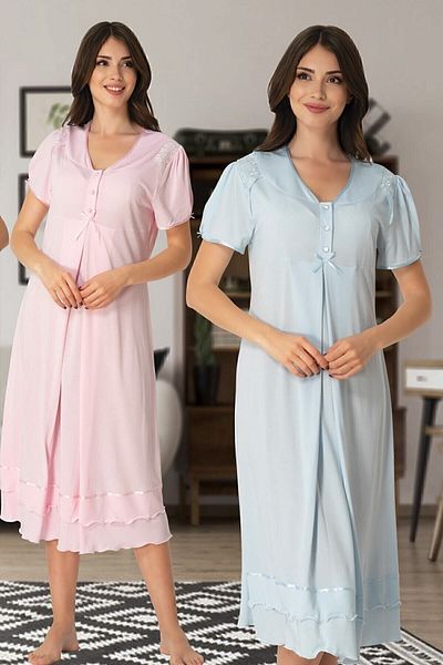 Effort Pijama Νυχτικό εγκυμοσύνης Effortt 8023 Lace Detailed - Ροζ