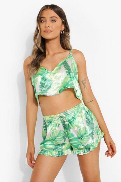 Bonnie Clyde Green Women's Babydoll Shorts Set - F.024.BONNIE8326CLYDE