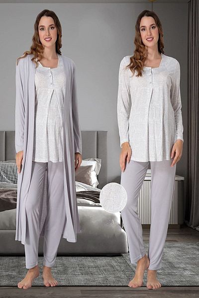 ByLohusa Effortt Maternity Pajamas Set with Dressing Gown