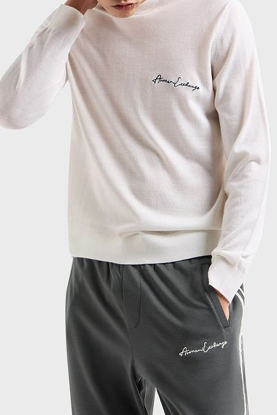 Armani Exchange Pulover pentru bărbați din lână cu gât crew - Pulover cu croiala normală 8NZM5A ZM1YZ 1116