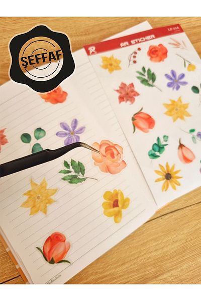 AR Sticker - Set de autocolante transparente pentru laptop, notebook, tabletă, cu tematică florală și frunze