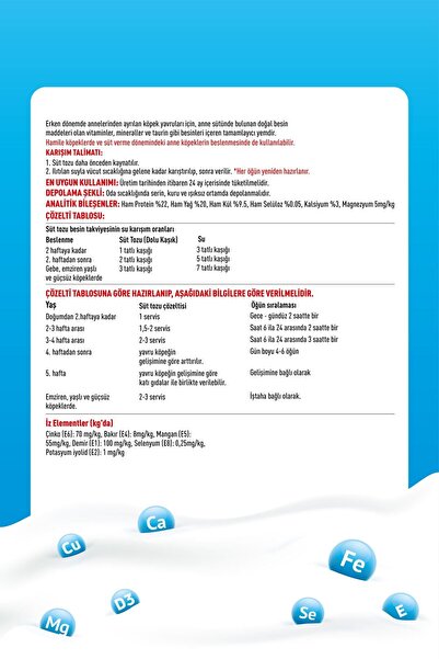 Vitafix Taurinli Köpek Süt Tozu - Yavru Köpek Süt Tozu - Emziren Anne Köpekler Için Süt Tozu - 200gr