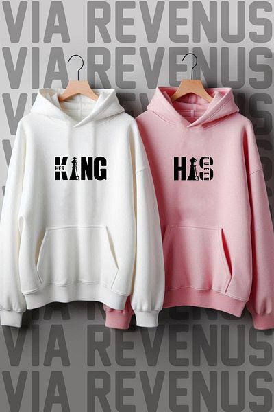 Vordevia Φούτερ με στάμπα Her King Her Queen Lover Oversize