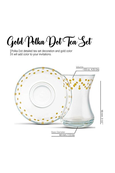 DECOSTYLE Pasabahce - 12 Piece Thin Waist Tea and Cup Set