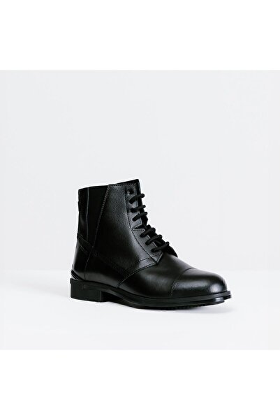 Decathlon Kadın Bağcıklı Binicilik Botu - Deri - Siyah - 500