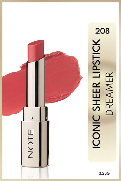NOTE Iconic Sheer Lipstick Moisturizing Bright Lipstick 208 Dreamer - Pink