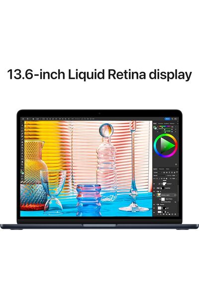 Apple 2022 MacBook Air with M2 chip: 13.6" Retina , 8GB RAM, 256GB SSD Midnight; Arabic/English