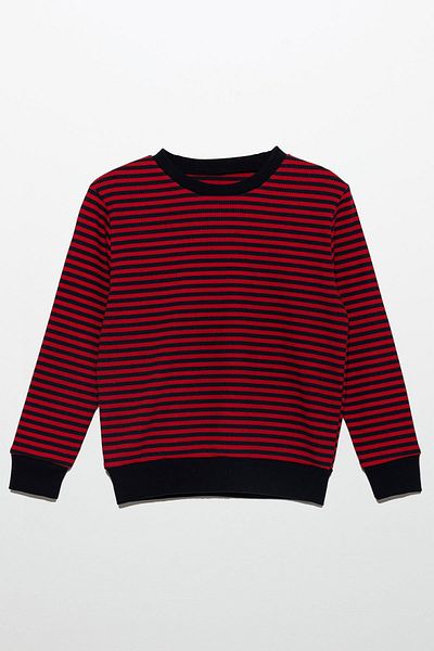 for you kids Navy Blue Striped Sweatshirt and Jogger Set