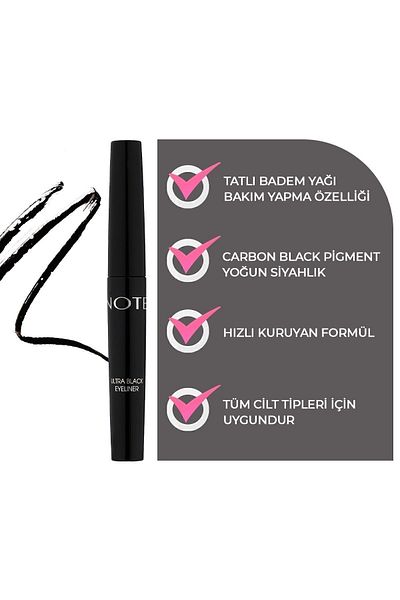 NOTE Ultra Black Eyeliner - Bristle Brush Tip