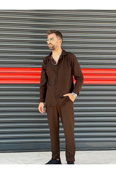 DWN WEAR Unisex Women'S-Men's Long Sleeve Shirt and Sweatpants Set - Premium Lycra Crepe Fabric