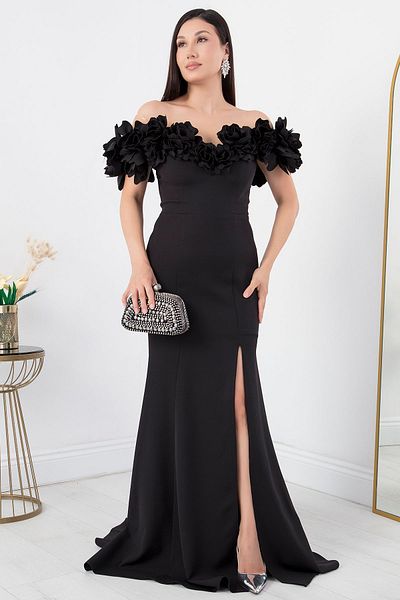 PULLIMM Rochie cu detaliu trandafir cu fanta - ECR5368