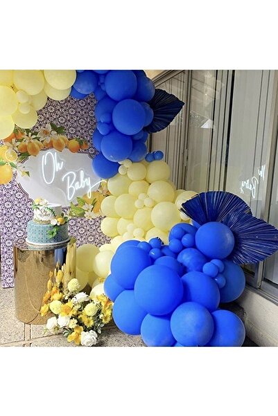 Lema Store Sarı Lacivet Fb Fenerbahçe 50 Adet Balon Konsept Doğum Günü Parti ...