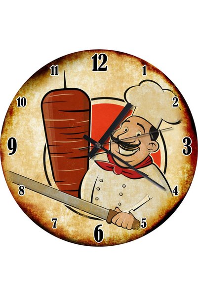 karizmart Döner Ve Dönerci Ahşap Duvar Saati