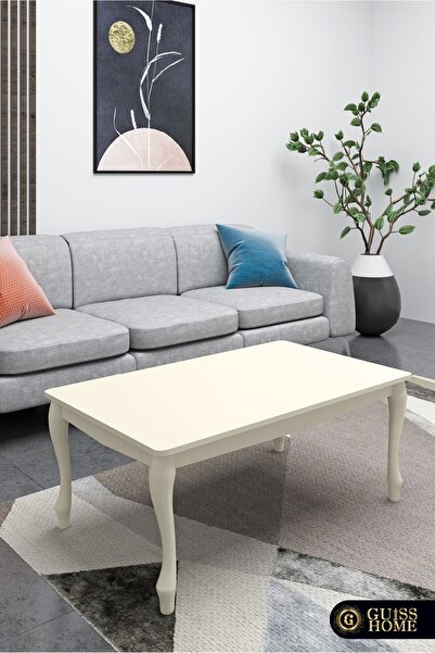 Guiss Home Leon Krem Lake Gürgen Lükens Ayak Mdflam Orta Sehpa