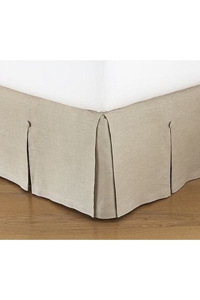 METİNEV Beige Color Button Decorated Thick Linen Base Skirt