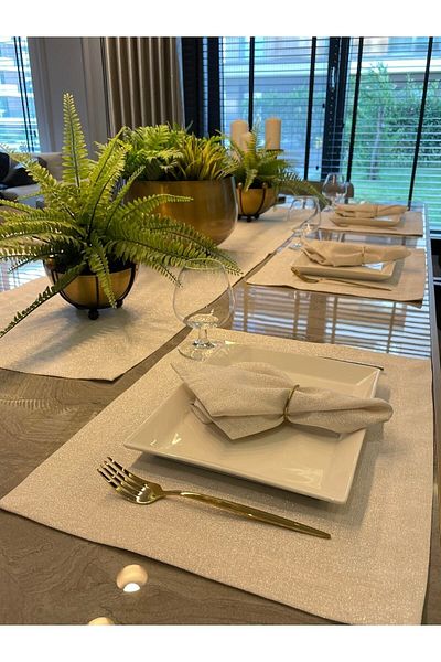 Decamor home Set de 2 servetele fără griji cu sclipici auriu