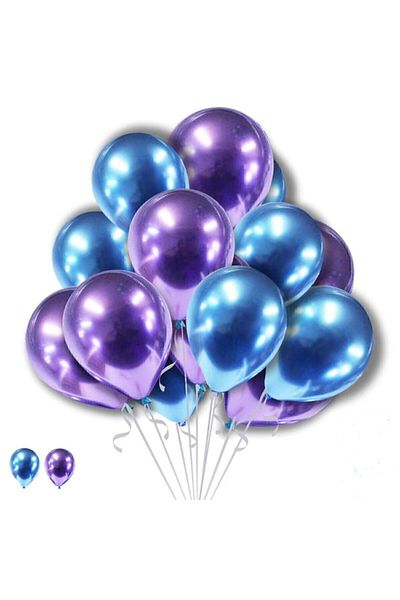HKNYS 25 Pieces Blue-purple Chrome Balloon (mirrored Balloon) 1 Quality Chrome Balloon Mirrored Balloon Helium Compatible