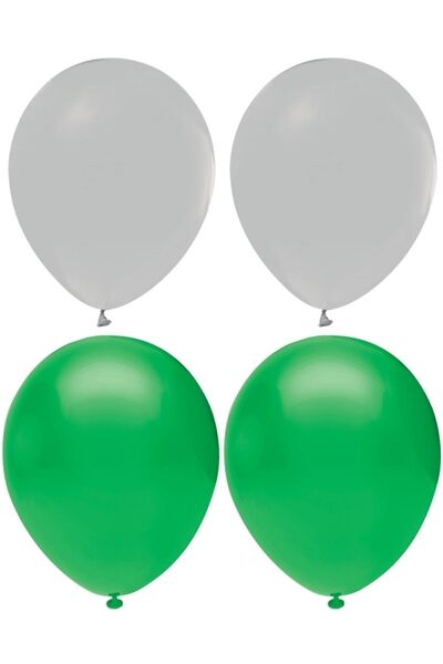 HKNYS Koyu Yeşil Ve Gri Renk Karışık Lateks Pastel Balon 40 Adet
