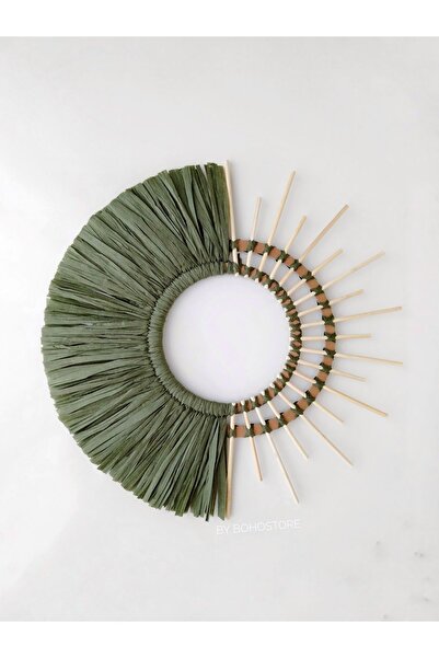 Genel Markalar Haki Rafya Yelpaze Dekor, Şık ve Renkli Dekorasyon Seçeneği