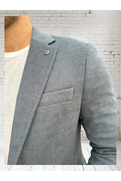 Luisero Αθλητικό μπλέιζερ για άντρες με υφή κηρήθρας καπνιστή Vad