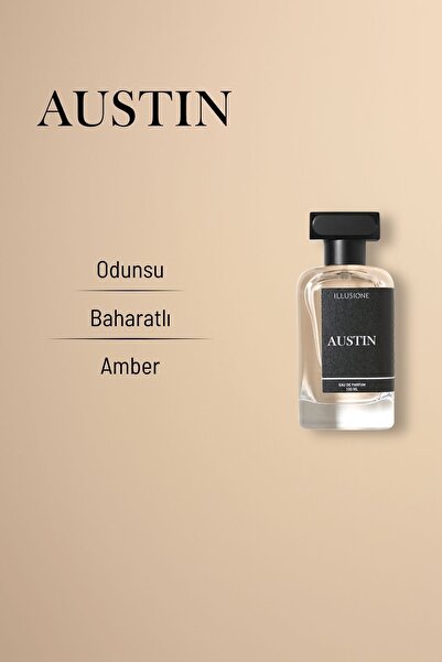 ILLUSIONE FRAGRANCE Austin Edp Erkek Seyahat Boy Parfüm 10ml | Odunsu-baharatlı-amber | Erik, Sedir, Paçuli, Misk