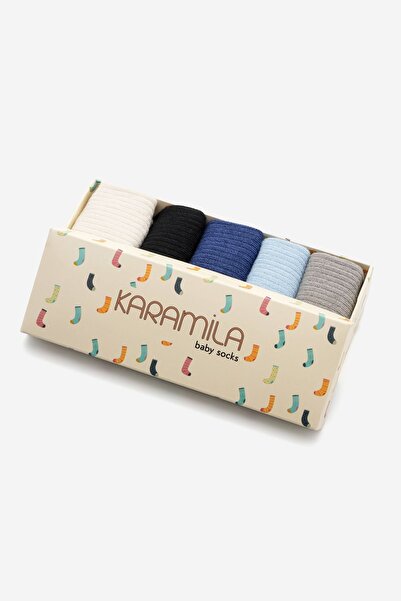 KARAMİLA Doğal Bambu Bebek Çorap Dikişsiz ( 6 Ay'dan Sonrası Kaydırmaz Silikon Taban)