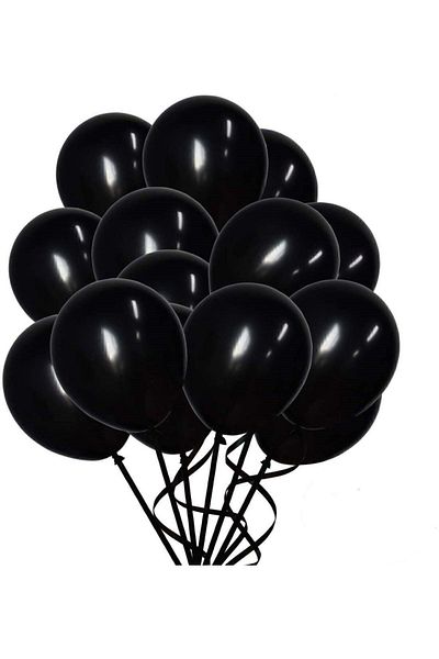 HKNYS 50 Pieces Black Color Balloons - Birthday Party Balloons - Opening Balloons - 1 Quality