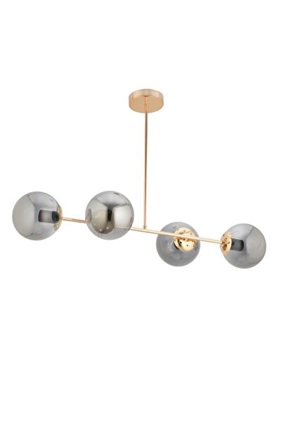 İstanbul Avize İstanbul Avize Vina 4'lü Gold Füme Glop Camlı Avize