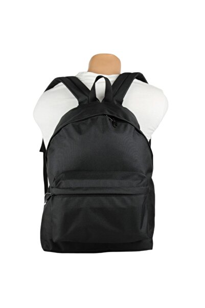 ÖYKÜ DERİ حقيبة ظهر مدرسية سوداء عادية النموذج الأساسي