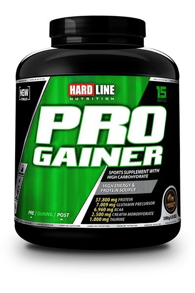 Hardline Progainer 3000 gr - Chocolate Flavored Carb Powder with Volume Support