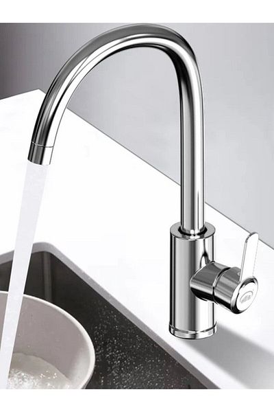 FLEKO BATARYA 360 Swivel Brass Cast Chrome Plated Kitchen Faucet - Sink Tap with Head