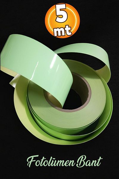 Badem10 Green Phosphorescent Reflective Strip - 5 cm 5 Meter Night Glow Tape