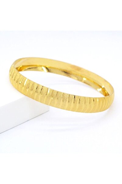 FerizZ 22 Ayar Altın Kaplama İmitasyon Çizgili Bilezik 1 cm BLZ-3005