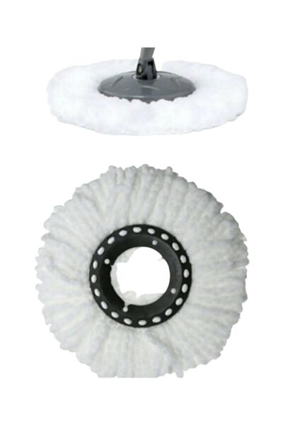 Single (2adet) Mop Yedeği 2^li Set Mikrofiber Döner Paspas Yedek (bütün Mop U...