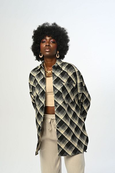 Orfeo Negro Γυναικείο πουκάμισο Oversize με σχέδιο