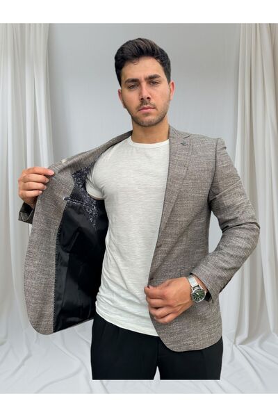 Luisero Ανδρικό καφέ Slim Slim Slim Jacket