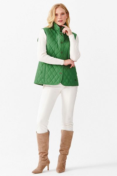 Desen Triko Women's Quilted Vest E.green
