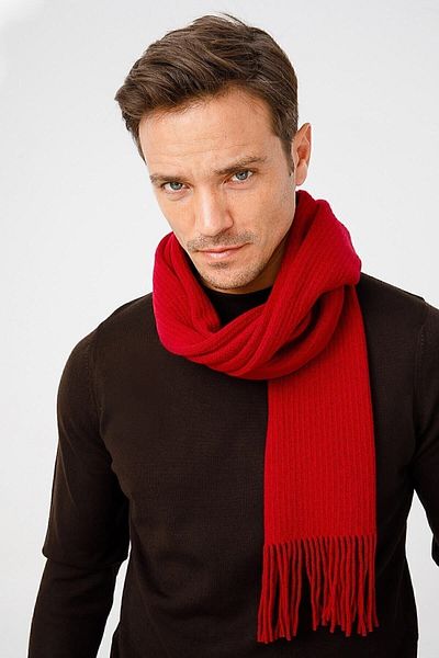 Desen Triko Men's Plain Wool Scarf