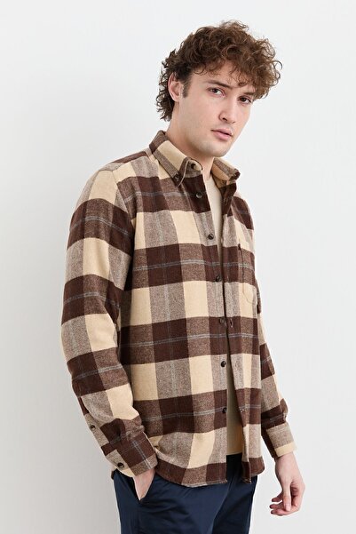 Desen Triko Чоловіча картата зимова сорочка 12