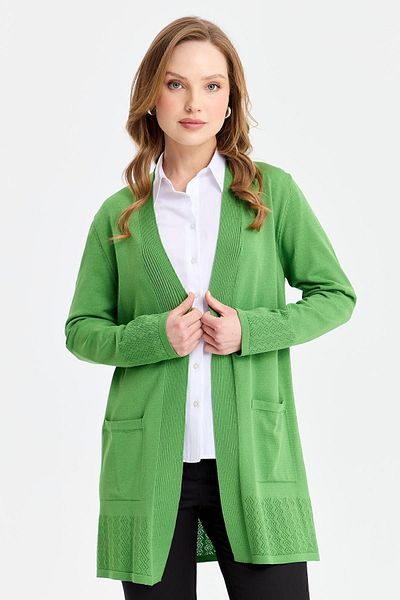Desen Triko Tricotaj de damă Araboy Summer Thin Jacket Moss