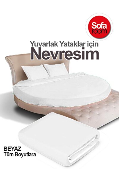 Yuvarlak Nevresim Takımı Beyaz 230 Cm Çapında Battal Boy %100 Pamuk