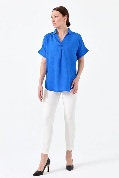 Desen Triko Women's Front Buckle Blouse Saks